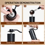 Topika - Coffee Hand Grinder Manual Burr, Portable Travel Espresso Mill