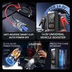 Topika 4-In-1 Car Battery Jump Starter, 1200A Peak, Portable Air Compressor