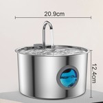 Topika 3.2L Stainless Steel Cat Fountain, Quiet Pet Water Dispenser, TY10