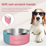 TopikaPet - Stainless Steel Dog Bowls with Non-Slip Silicone Base, 3 Colour