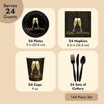 Topika - 144-Piece Happy Anniversary Paper Party Plates Set (24 Guests)