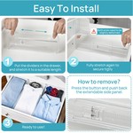 TopikaHome-8Pcs Clear Drawer Divider Organizer,Expandable Drawer Organisers