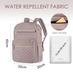 Topika - Ladies 15.6" Laptop Backpack , USB Port, Waterproof, Pink Oxford