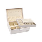 TopikaHome - PU Leather Jewelry Organizer Box, 2 Layer Jewelry Box Storage