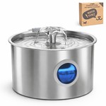 Topika Stainless Steel Cat Water Fountain 3.2L, Whisper-Quiet