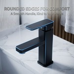 Topika - Matte Black Bathroom Faucet, 1-Handle Waterfall Basin Tap