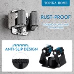 Topika - Wall Mounted Broom and Mop Holder, 4pcs Heavy Duty Tool Rack