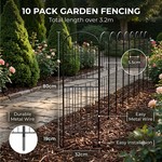 Topika - Gardening Fences Metal Garden Fencing 99cm x 32cm -10pcs