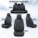 TopikaAuto 2/5 Seats Leather Car Seat Covers Full Set, Front Set, Universal