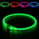 LED Dog Collar, USB Rechargeable, Cut-to-Fit, Pet Safety Light