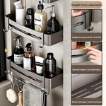 Topika - 2 Pack Shower Caddy Shelf Organizer, Black Bathroom Shelves Basket