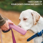 Topika 550ml 2-in-1 Foldable Dog Water Bottle, Leak-Proof Feeder