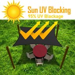 Topika Rectangle Shaded Net Shade Covering Black Sun Shade Sail for Garden