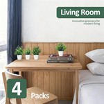 TopikaHome - Mini Artificial Greenery Potted Plants - 4 Pack for Home Decor