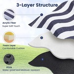 Topika-Extra Large Waterproof Picnic Blanket with Carry Strap, Blue & White