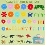 Topika 196PCS Garden Building Blocks with Insect Set STEM Pretend Play Set