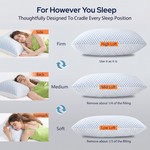 Topika - Shredded Memory Foam Pillow for Side Back And Stomach Sleepers