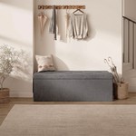 Topika Large Ottoman Storage Box Foldable Box Bench with dark grey lid