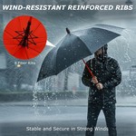 Topika - Umbrella Large Windproof Umbrella For Rain With Waterproof Sleeve