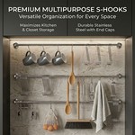 Topika - S Hooks For Hanging 40pcs, Stainless Steel Mixed Sizes