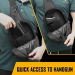 Topika Bag for Men, Tactical Crossbody Big Chest Backpack with Gun Pouch