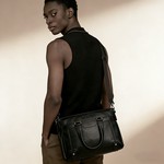 Topika 15.6" PU Leather Laptop Messenger Bag For Men, Waterproof Briefcase