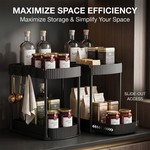Topika Under Sink Organizer 2 Tier Pull-Out Storage Rack With Side Hooks