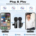 Topika Wireless Clip-On Microphone for iOS & Android Type-C Noise Reduction