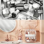 Topika Makeup Organizer With Drawers, Dustproof Lid & Brush Holder