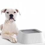 Topika 1.5L Splash-Proof Dog Water Bowl, Floating, No Spill, White