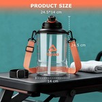 Topika 2400ml Clear Water Bottle, Dual-purpose cup mouth design, BPA Free