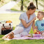 Topika Large Capacity Lunch Cooler Bag Tote Lunch Bag &Compartment Design