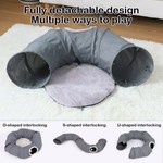 Topika 2-in-1 Cat Tunnel Bed with Hanging Ball Interactive Cat Toy for Cats