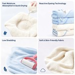 Topika Baby Bath Towels, Soft Coral Fleece, 80 x 80cm Blue/White 2 Pack Set