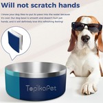 TopikaPet - Stainless Steel Dog Bowls with Non-Slip Silicone Base, 3 Colour