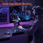 Topika Round USB Gaming Microphone With Stand, PC Streaming Mic & RGB Light