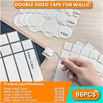 Topika 96 pcs Double Sided Sticky Dots& Tape Set, No Trace Adhesive Kit