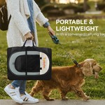 Topika Portable Pet Dog Playpen for Small Dogs & Cats with Bag, Grey