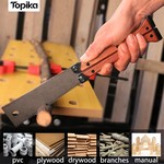 Topika - Japanese Pull Saw 16cm, Folding Double-Edge Flush Cut Saw for Wood