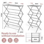 Topika - 3-Tier Steel Clothes Drying Rack, Expandable & Collapsible