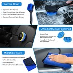 Topika Professional Car Detailing Set for Interior&Exterior Cleaning -26Pcs