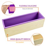 Topika - 7 In 1 Soap Box Kit, Silicone Wooden Soap Molds, Soap Loaf Mould