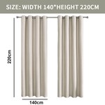 Topika 100% Blackout Linen Eyelet Curtain for Bedroom & Living Room