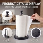 Topika - Black Paper Towel Holder, Stainless Steel Kitchen Towel Holder