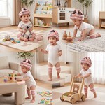 Topika Baby Safety Helmet Set with 4 Knee Pads for Crawling and Walking