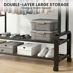 Topika Double Bar Clothing Rack Stand & 3+2Tier Storage,Clothes Organizer