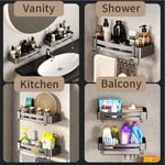 Topika - 2 Pack Shower Caddy Shelf Organizer, Black Bathroom Shelves Basket