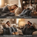 Topika Weighted Blanket for Adults, Breathable Hand-Knit Cotton Blanket