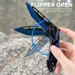 Topika - Tactical Knife Folding Knive Pocket Knife For Men, Blue Blade EDC