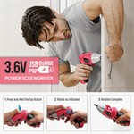 Topika Pink Household Tool Set 135-Piece with 3.6V Cordless Driver Drill